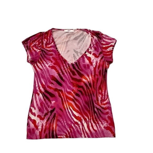 Leggiadro V-neck Shirt Sz 2 Pink Print - Picture 1 of 6
